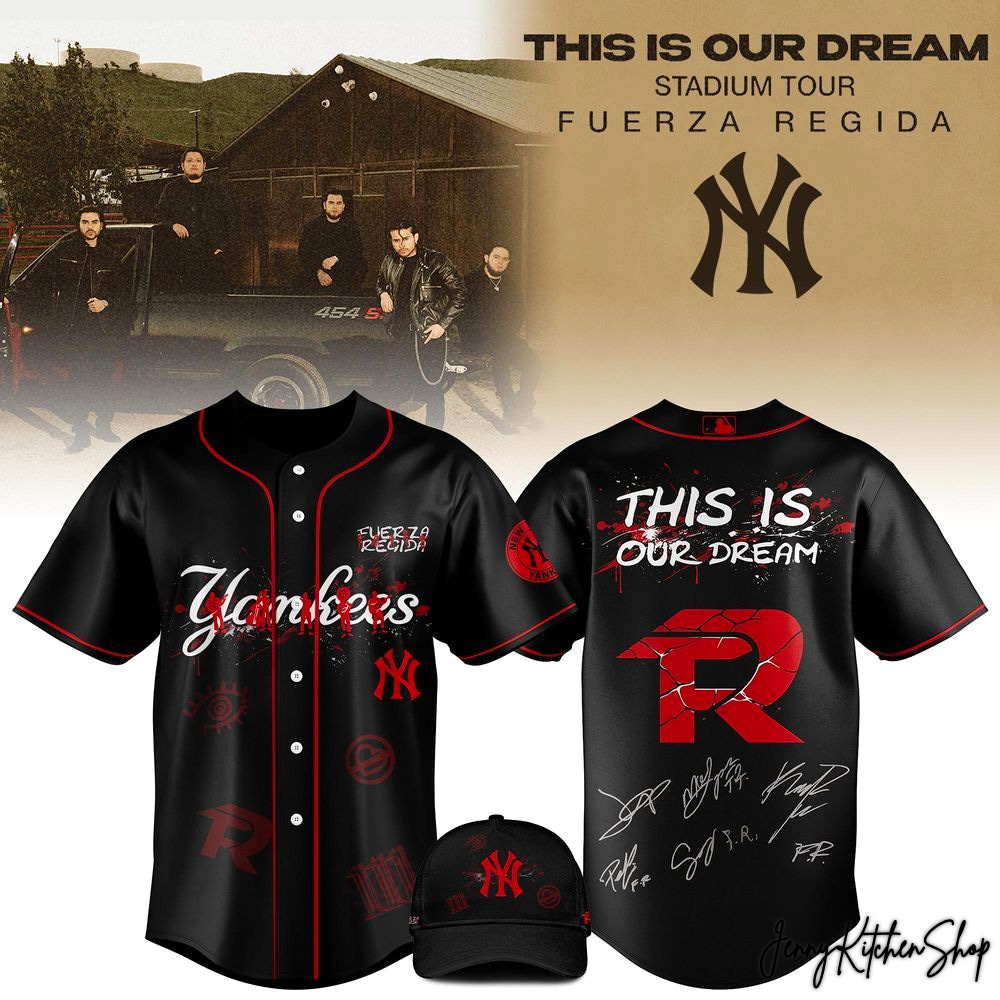MLB x All Team Fuerza Regida This Is Our Dream Stadium Tour 2026 HFN Baseball Jersey - Image 3