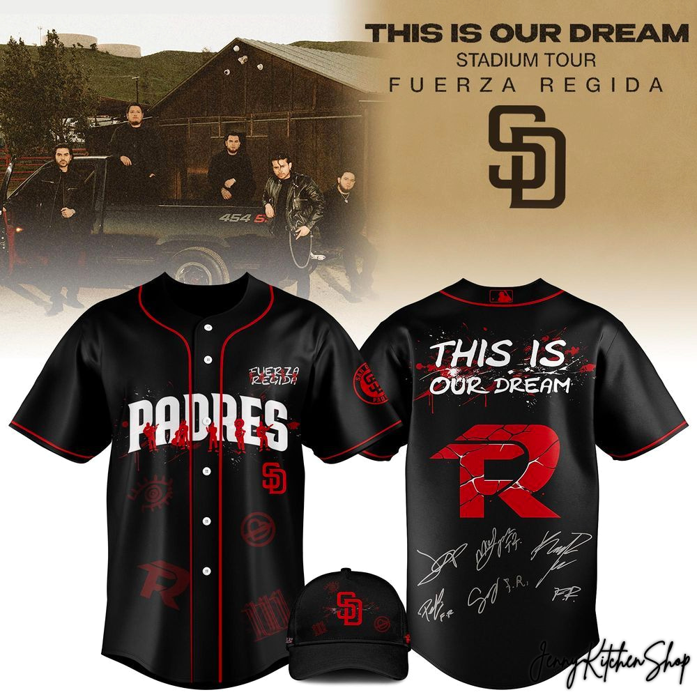 MLB x All Team Fuerza Regida This Is Our Dream Stadium Tour 2026 HFN Baseball Jersey - Image 6