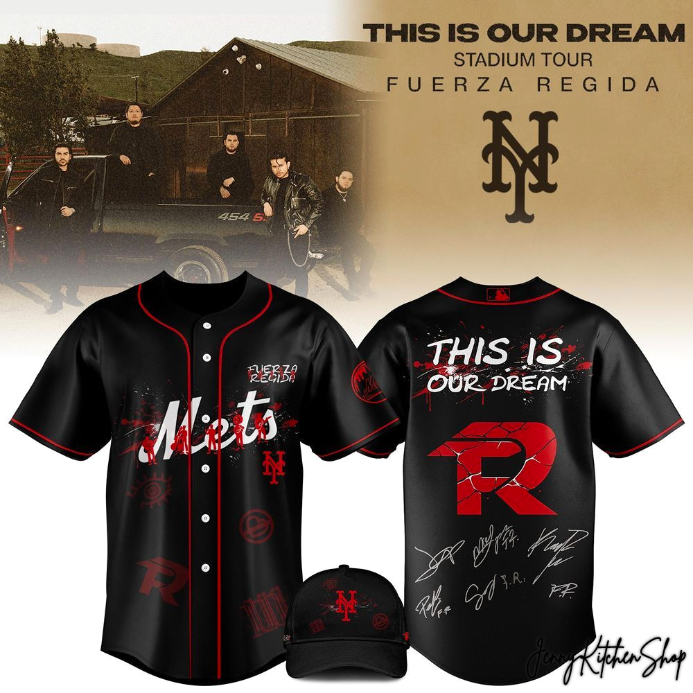 MLB x All Team Fuerza Regida This Is Our Dream Stadium Tour 2026 HFN Baseball Jersey - Image 8