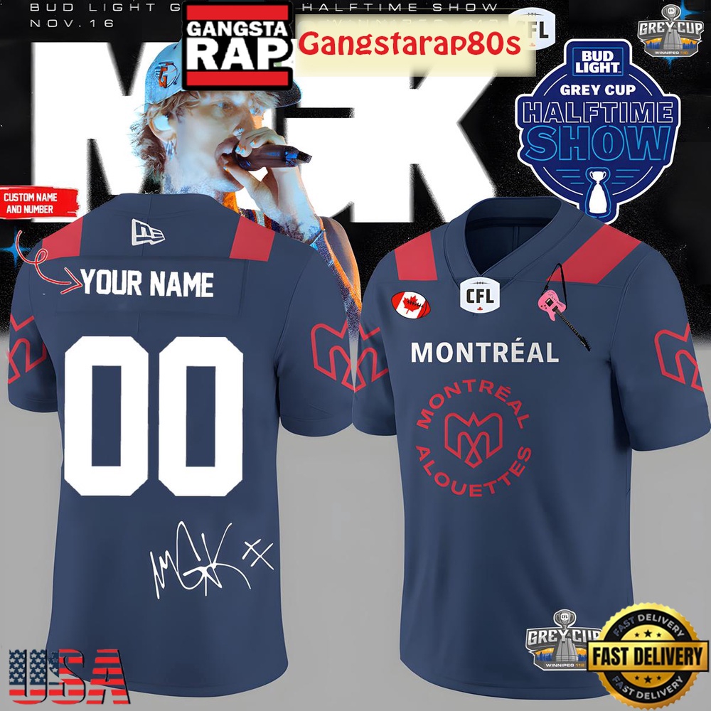 Montreal Alouettes x Machine Gun Kelly 2025 Personalized Football Jersey LN