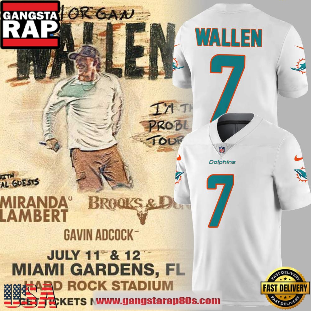 Morgan Wallen x Miami Dolphins Limited Edition Personalized Football Jersey LN