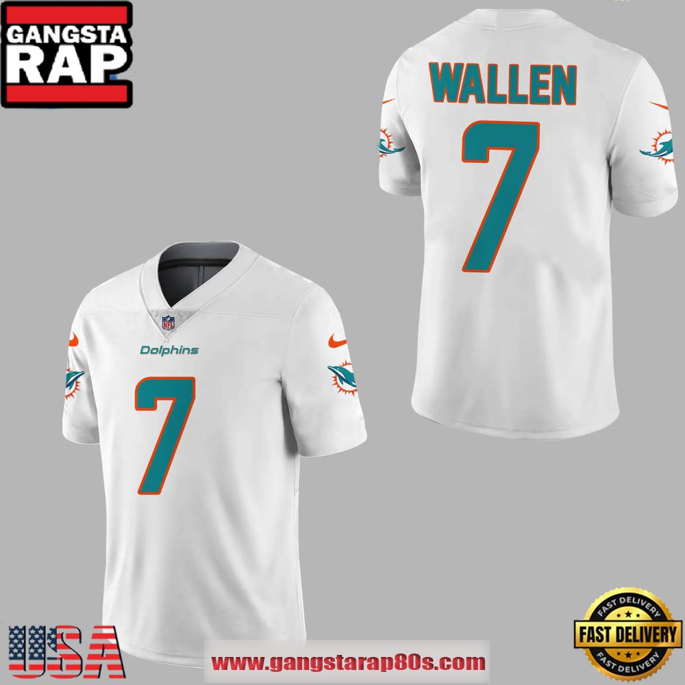 Morgan Wallen x Miami Dolphins Limited Edition Personalized Football Jersey LN - Image 2
