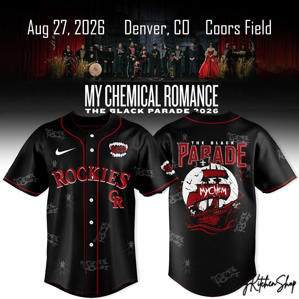 My Chemical Romance x Colorado Rockies The Black Parade 2026 HFN Baseball Jersey