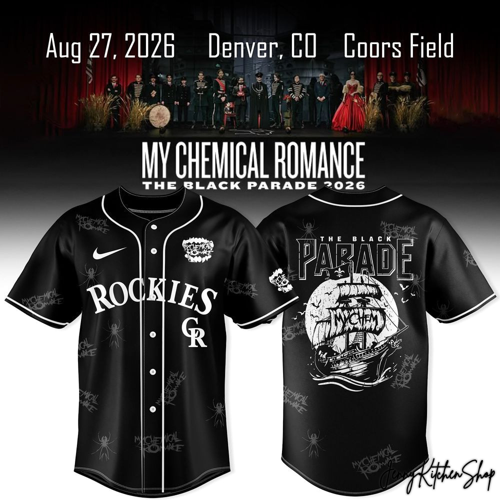 My Chemical Romance x Colorado Rockies The Black Parade 2026 HFN Baseball Jersey - Image 2