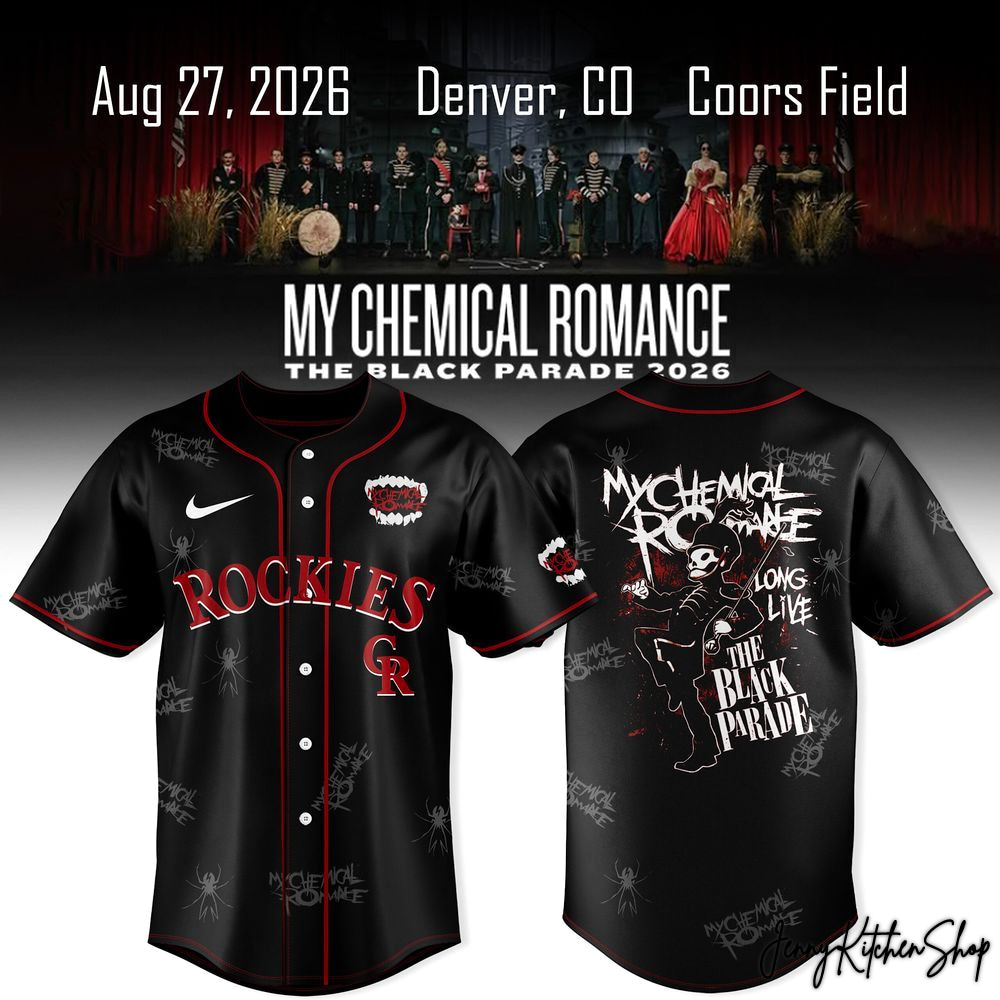 My Chemical Romance x Colorado Rockies The Black Parade 2026 HFN Baseball Jersey - Image 3