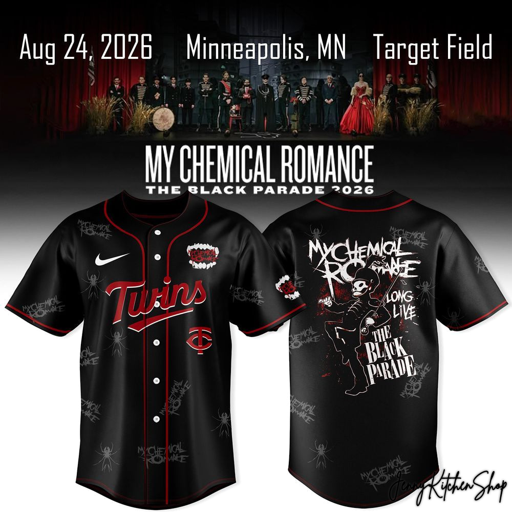 My Chemical Romance x Minnesota Twins The Black Parade 2026 HFN Baseball Jersey