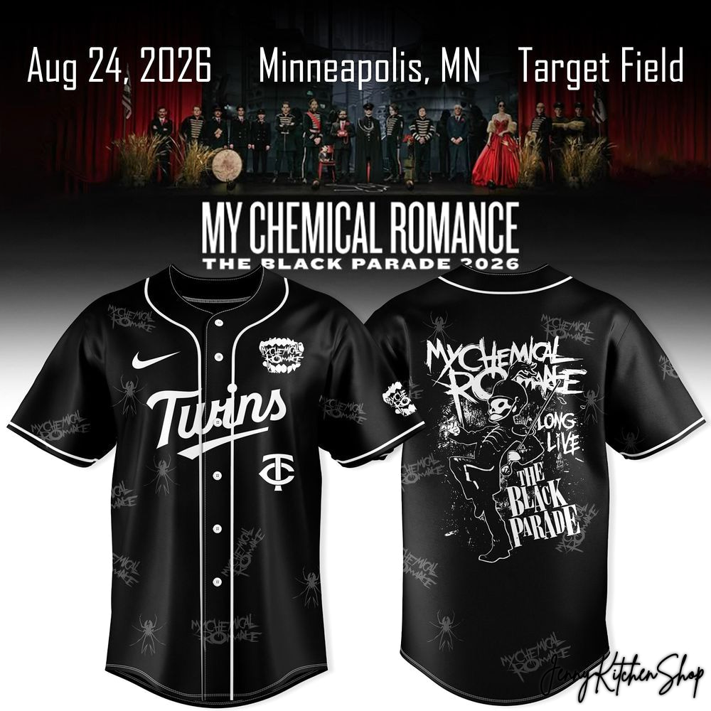 My Chemical Romance x Minnesota Twins The Black Parade 2026 HFN Baseball Jersey - Image 2