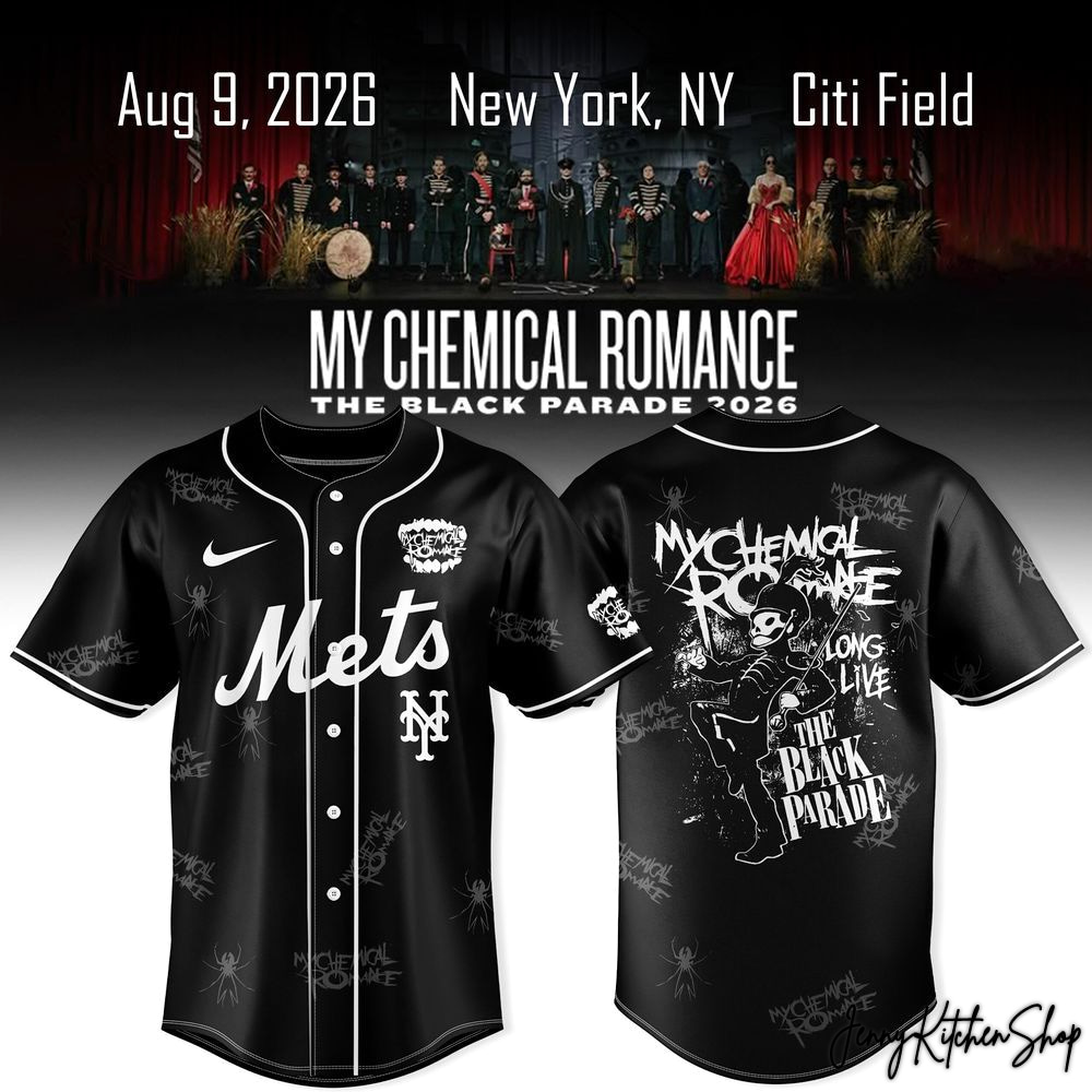 My Chemical Romance x New York Mets The Black Parade 2026 HFN Baseball Jersey - Image 2