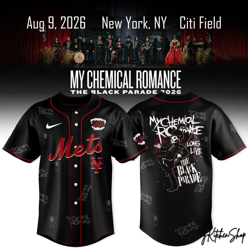 My Chemical Romance x New York Mets The Black Parade 2026 HFN Baseball Jersey - Image 3