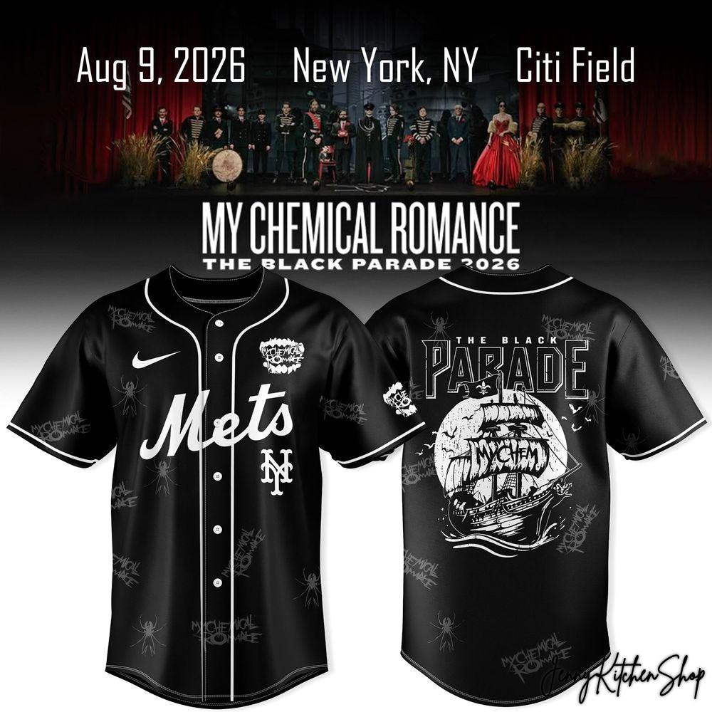 My Chemical Romance x New York Mets The Black Parade 2026 HFN Baseball Jersey - Image 4