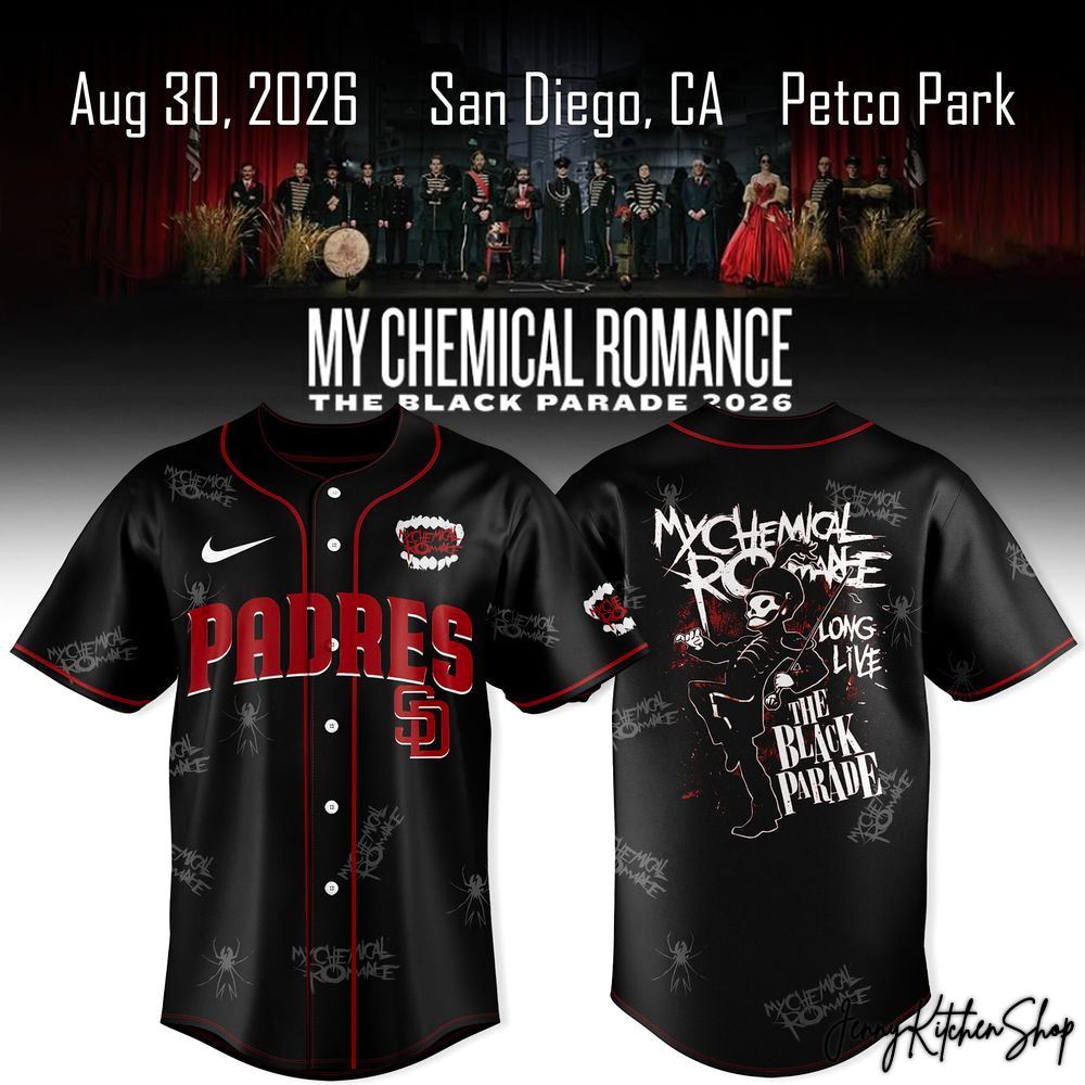 My Chemical Romance x San Diego Padres The Black Parade 2026 HFN Baseball Jersey