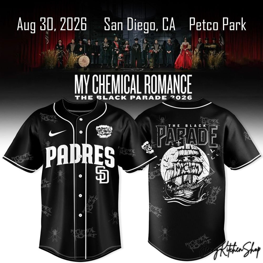 My Chemical Romance x San Diego Padres The Black Parade 2026 HFN Baseball Jersey - Image 4