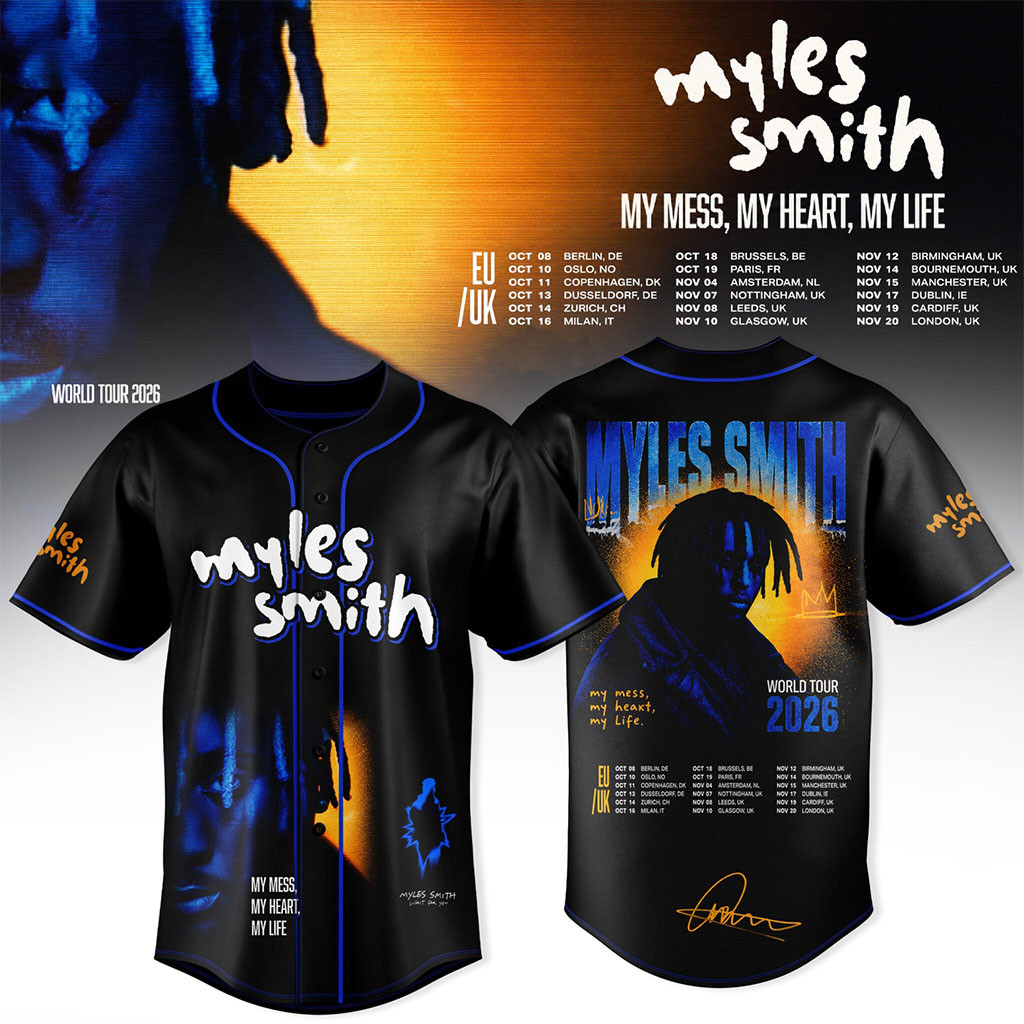 Myles Smith Merch My Mess My Heart My Life Tour 2026 Baseball Jersey HG Signature Gift For Fans