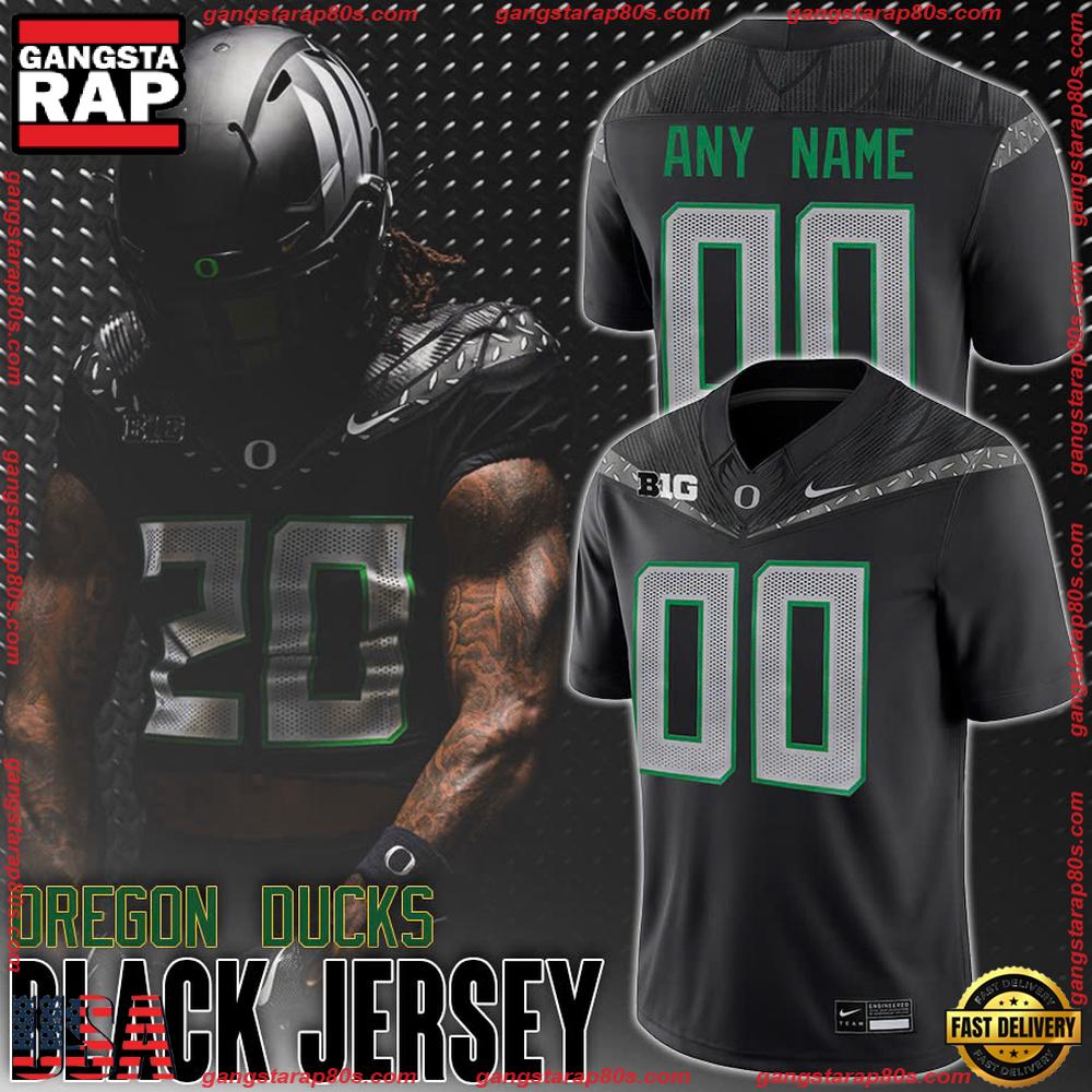 NCAA Oregon Ducks Big Game Black Football Jersey LN Shirt