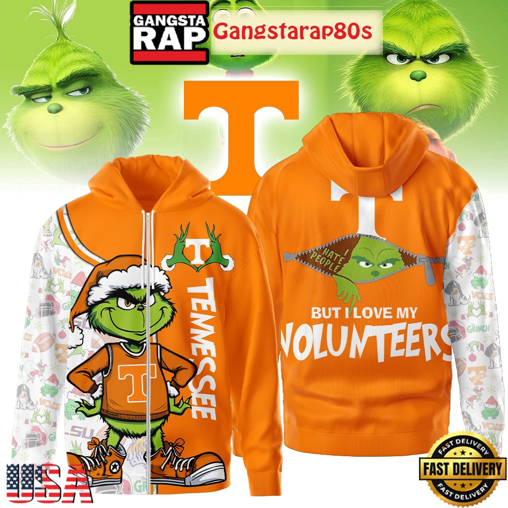 NCAA Tennessee Volunteers Funny Grinch Football 2025-2026 Zip T-Shirt Hoodie Or Zip-up Hoodie LN Shirt