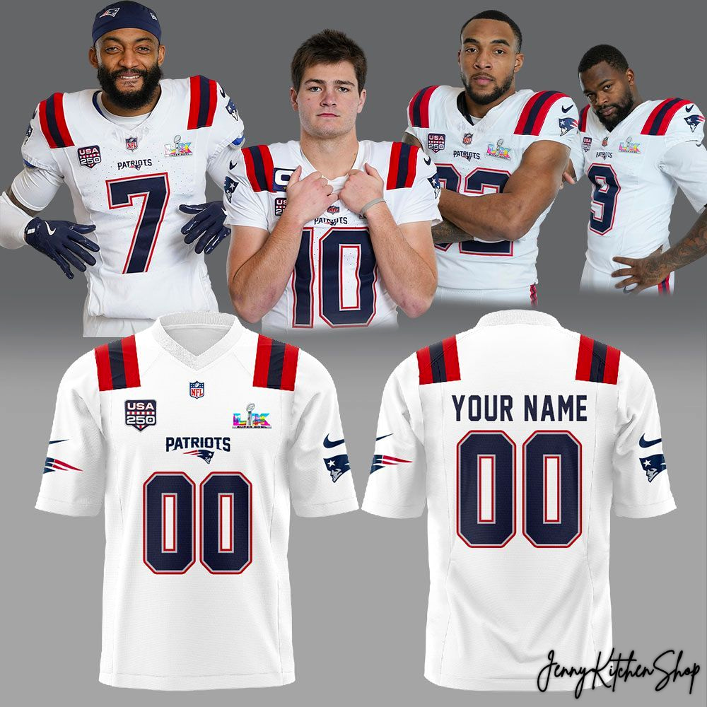 New England Patriots 250 USA LIX Super Bowl Special HFN Football Jersey - Image 2