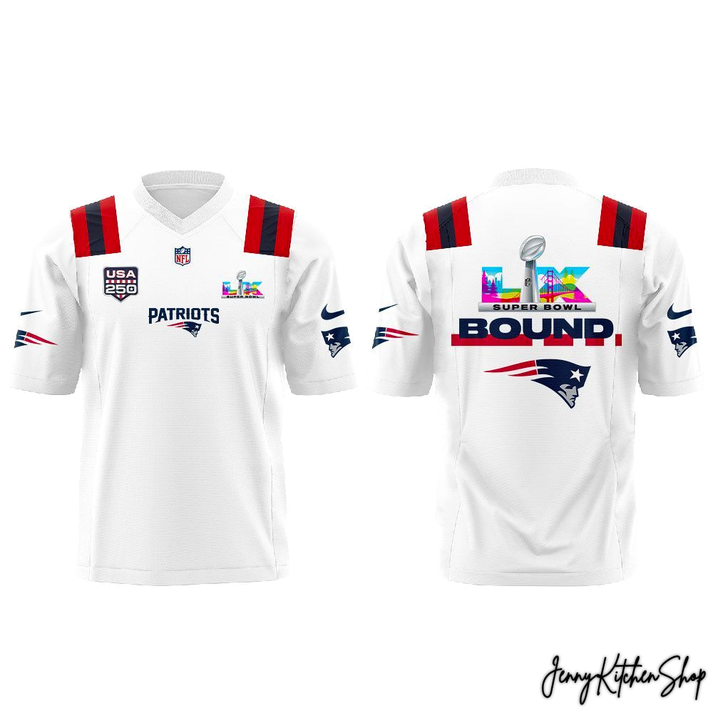 New England Patriots 250 USA LIX Super Bowl Special HFN Football Jersey - Image 3