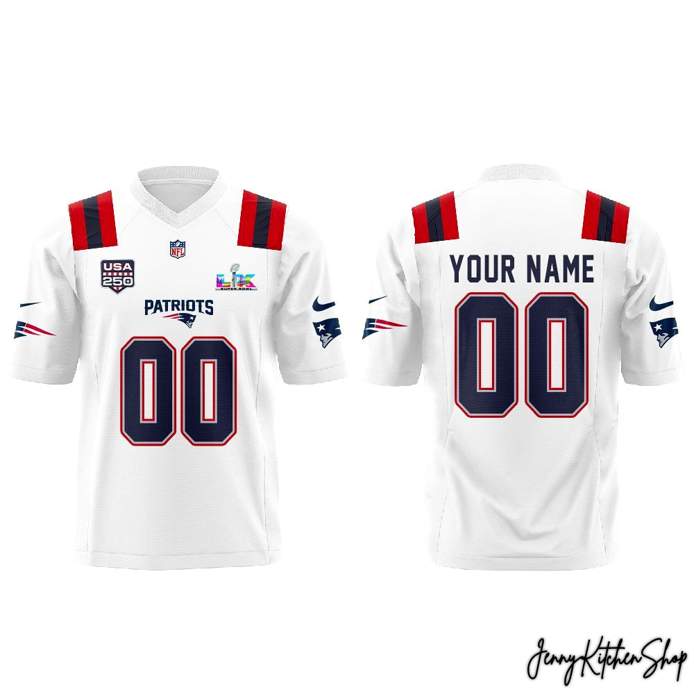 New England Patriots 250 USA LIX Super Bowl Special HFN Football Jersey - Image 4