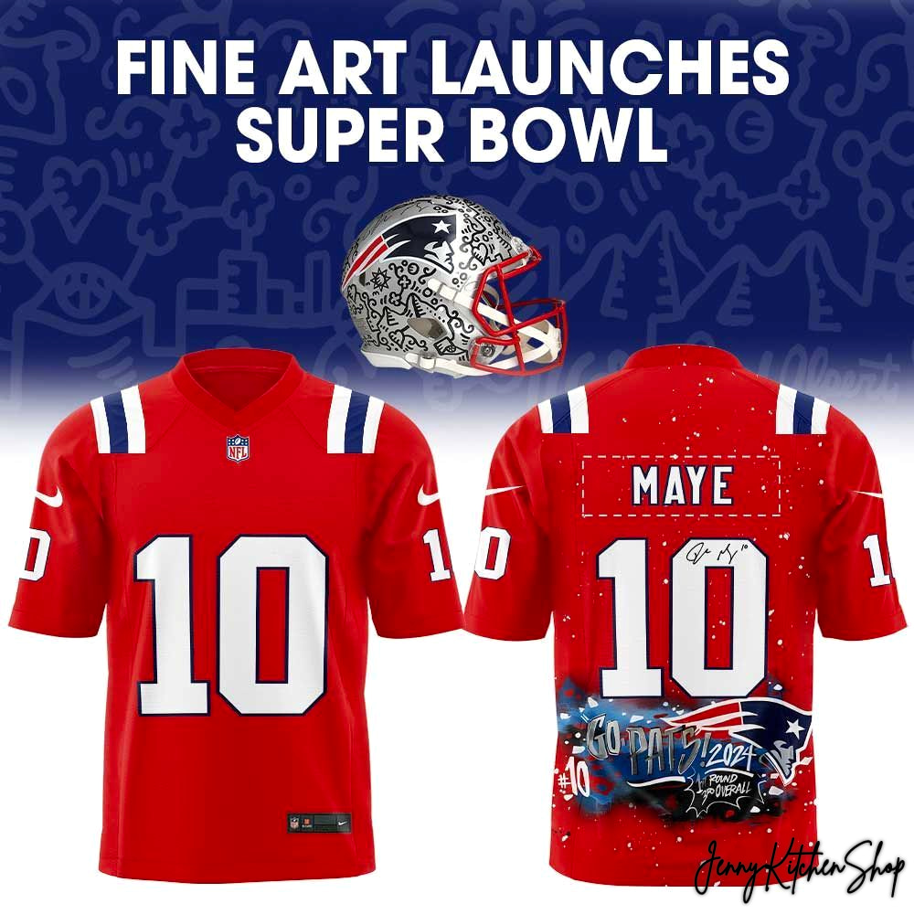 New England Patriots Fine Art Launches 2026 Super Bowl HFN Football Jersey