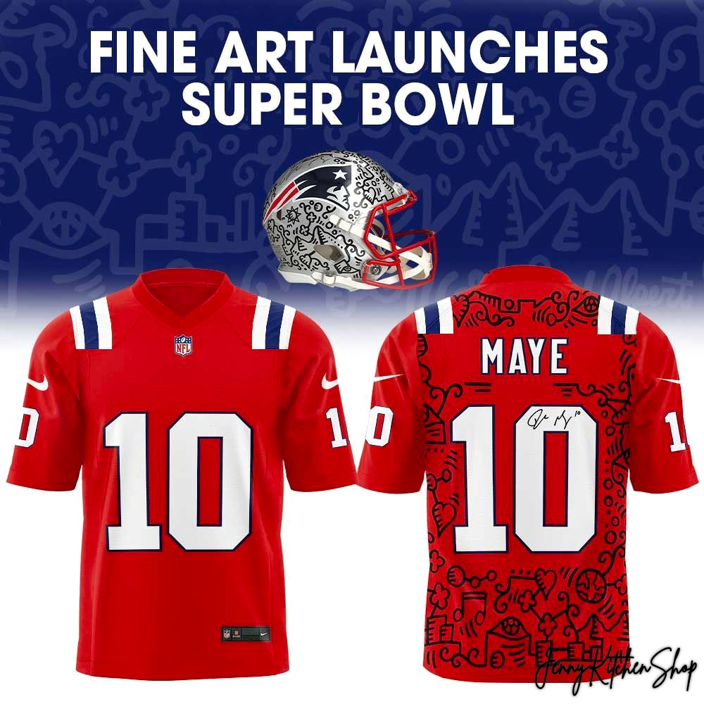 New England Patriots Fine Art Launches 2026 Super Bowl HFN Football Jersey - Image 2