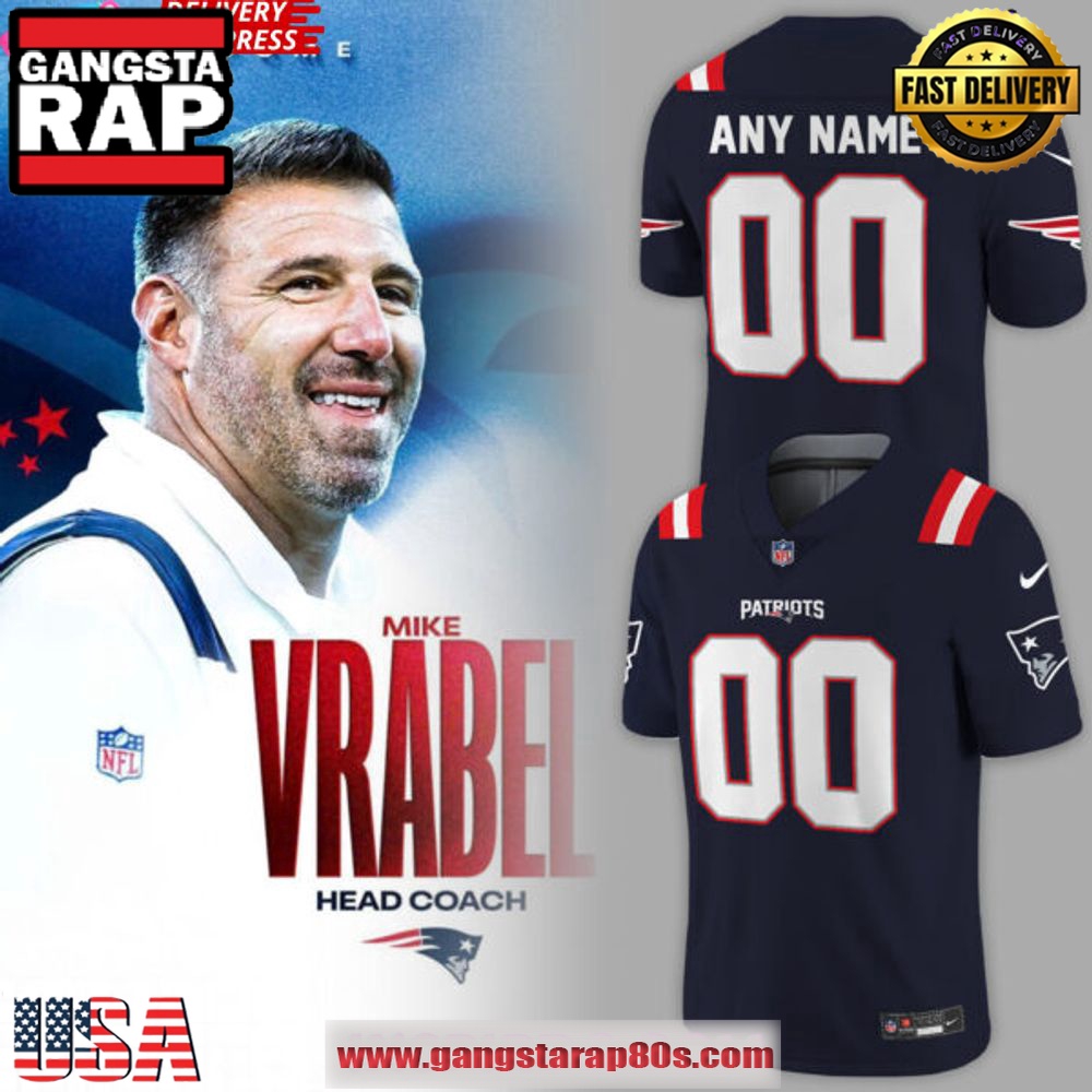 New England Patriots New Uniform 2024-25 Navy Football Jersey LN