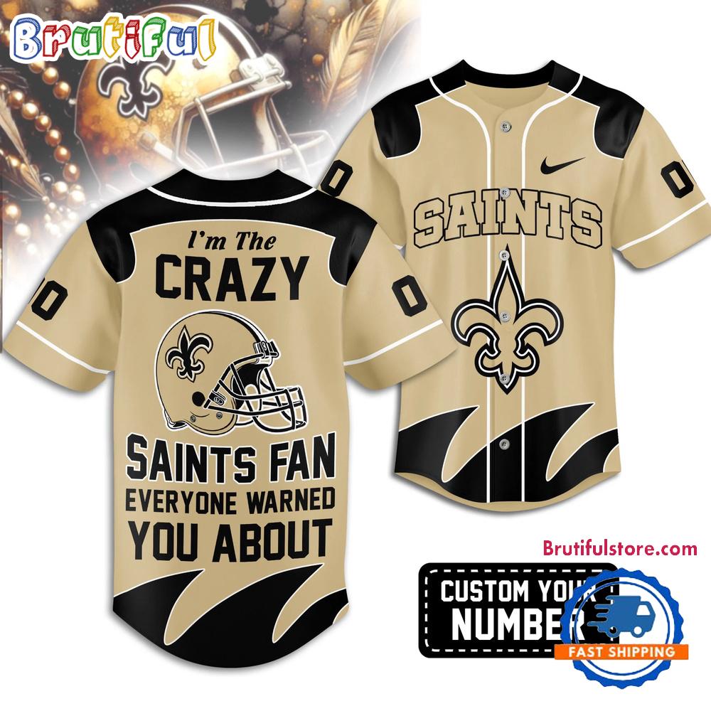 New Orleans Saints 2026 NFL Crazy Football Fan Personalized HFN Baseball Jersey Shirt