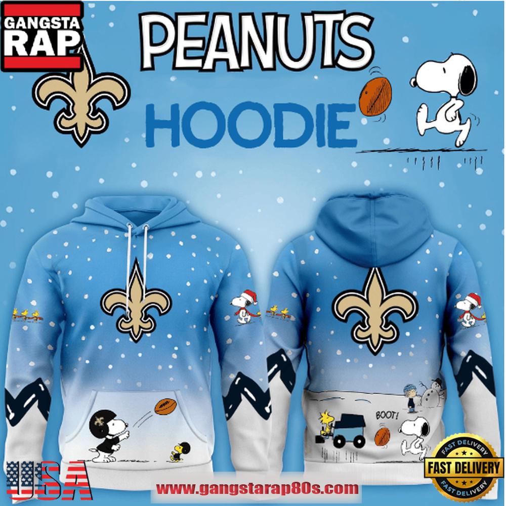 New Orleans Saints NFL x Peanuts Christmas Unisex T-Shirt Hoodie Or Zip-up Hoodie LN