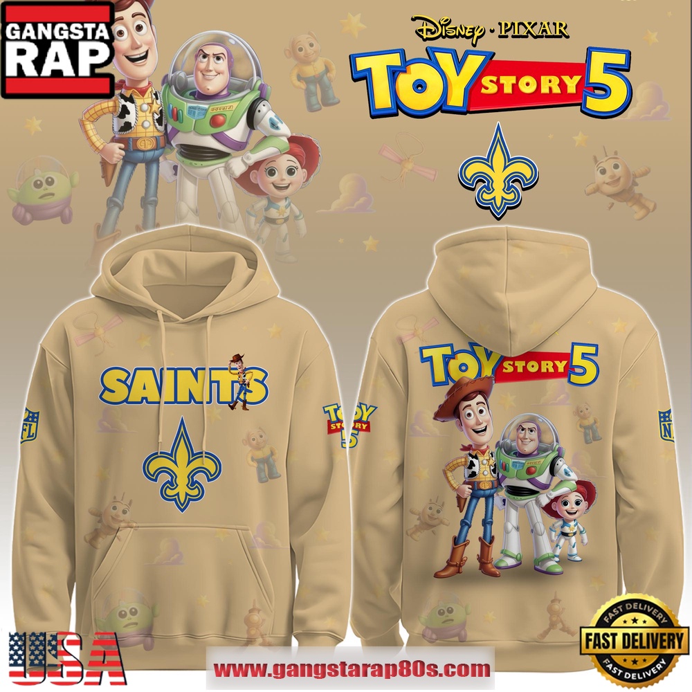 New Orleans Saints NFL x Toy Story 5 T-Shirt Hoodie Or Zip-up Hoodie LN Shirt