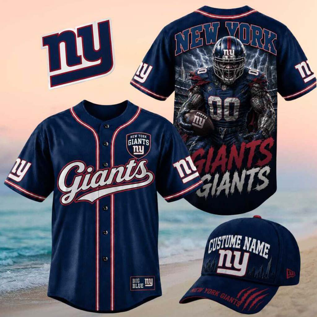 New York Giants Muscle Cyborg Player Football Baseball Jersey HG New York Football Merch