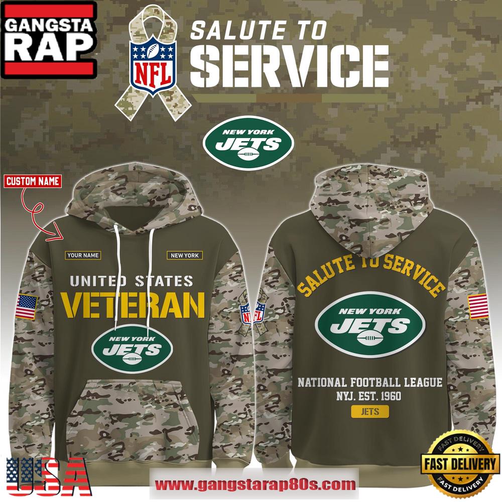 New York Jets NFL Veteran Birthday 2025 Custom Name Unisex T-Shirt Hoodie Or Zip-up Hoodie LN