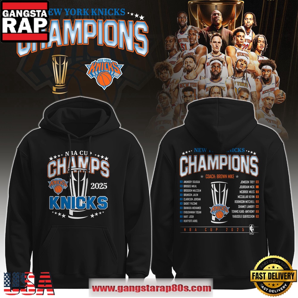 New York Knicks 2025 NBA Cup Champions Unisex T-Shirt Hoodie Or Zip-up Hoodie LN