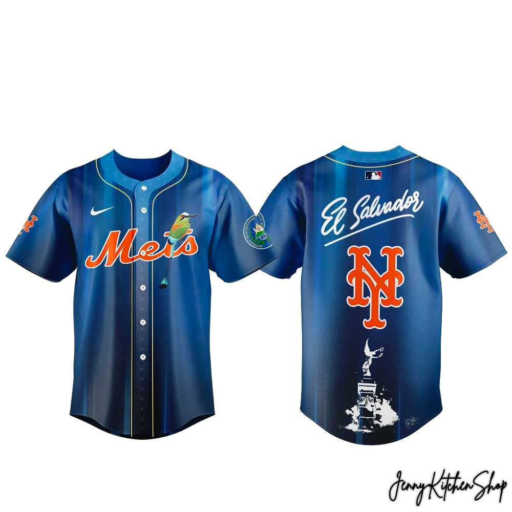 New York Mets Salvadoran Heritage Day 2026 HFN Baseball Jersey - Image 2