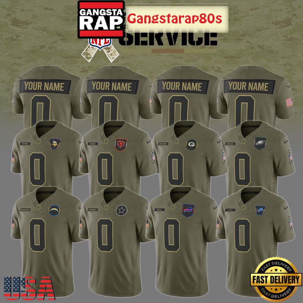 All NFL Teams Salure To Service New Season Personalized Football Jersey LN