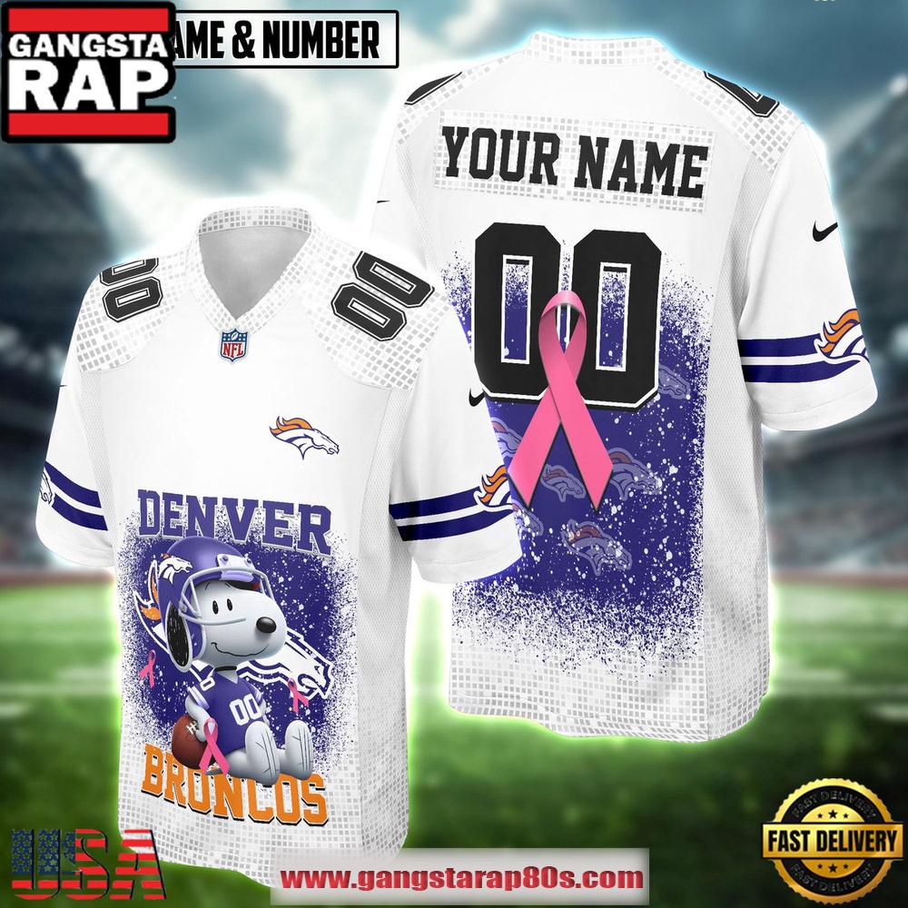 NFL All Team X Snoopy Breast Cancer Awareness 2025 Personalized Football Jersey LN - Image 3