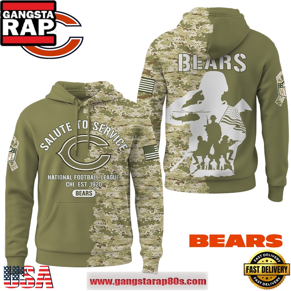 NFL Chicago Bears Salute To Service 2025  T-Shirt Hoodie Or Zip-up Hoodie LN