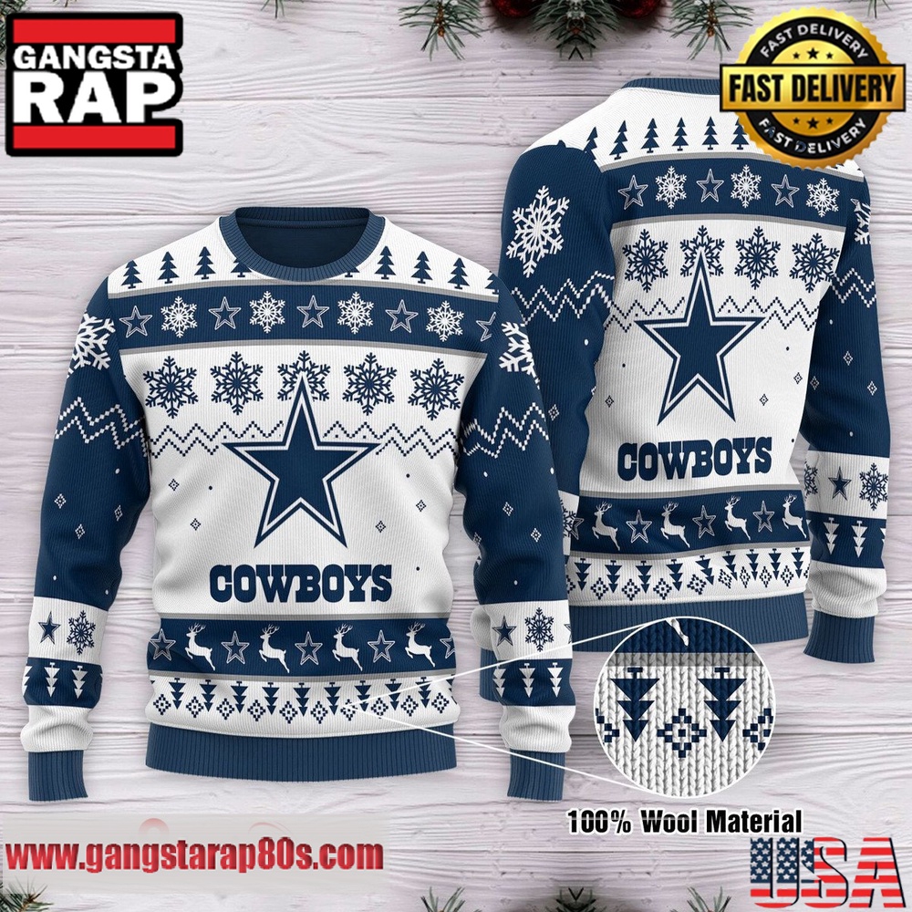 NFL Dallas Cowboys Limited Edition Custom Ugly Xmas Sweater LN