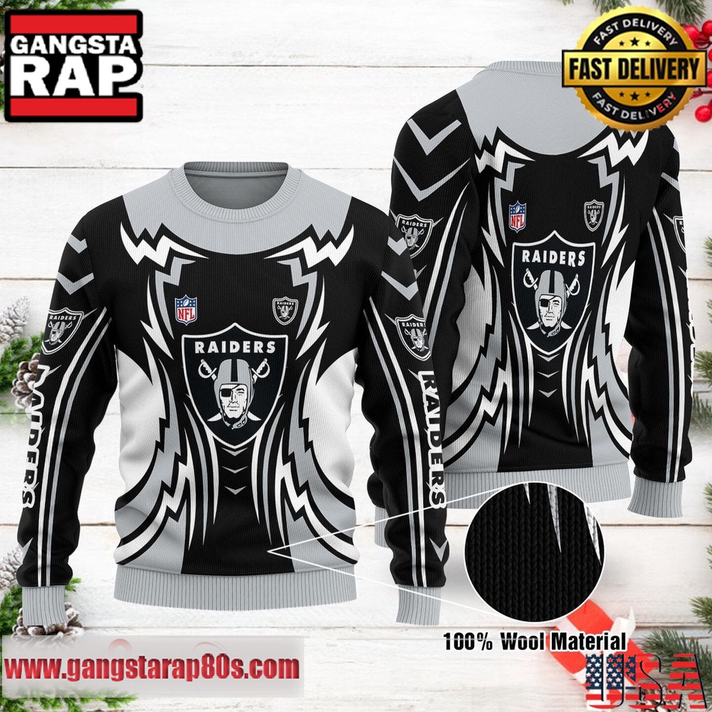 NFL Las Vegas Raiders New Edition Ugly Christmas Sweater LN