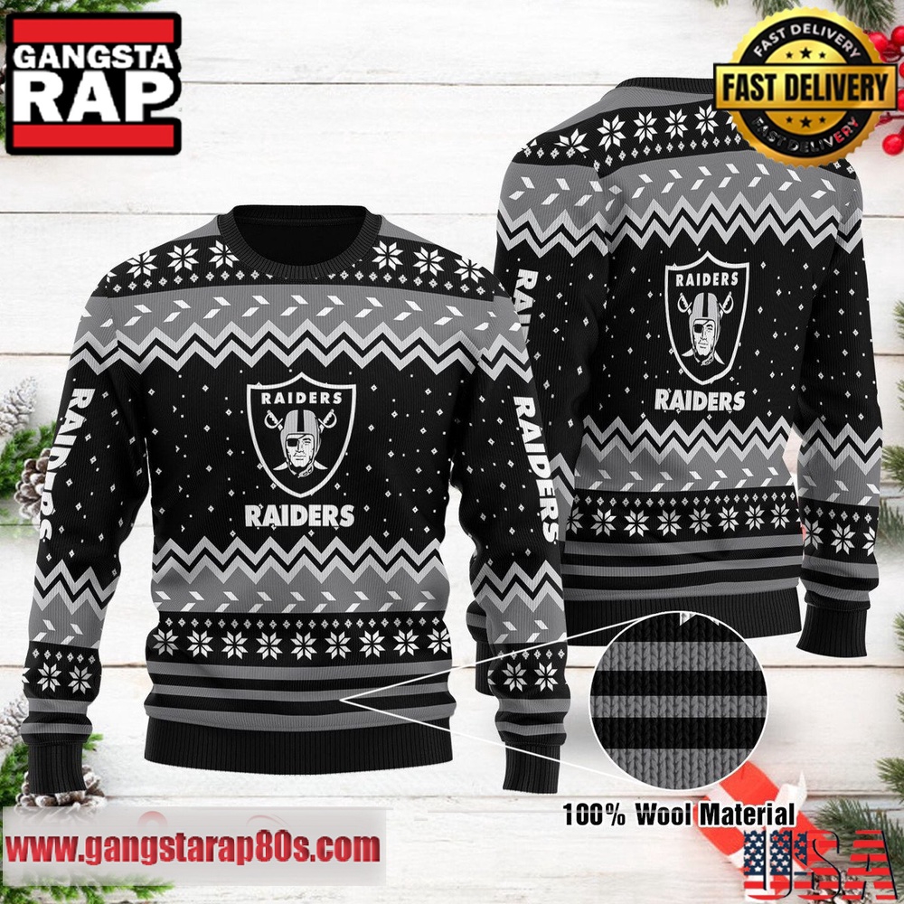 NFL Las Vegas Raiders New Edition Ugly Xmas Sweater LN