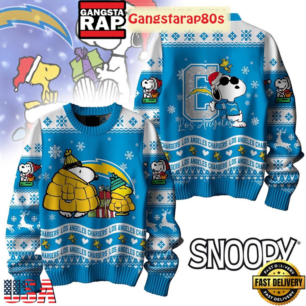 NFL Los Angeles Chargers x Peanuts Snoopy Ugly Christmas Sweater LN
