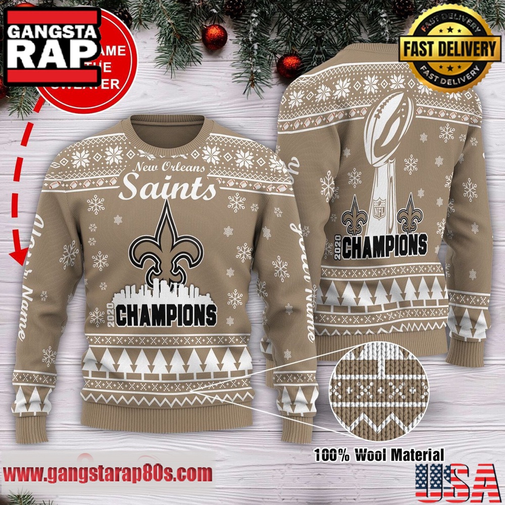 NFL New Orleans Saints Limited Edition Custom Ugly Christmas Sweater LN