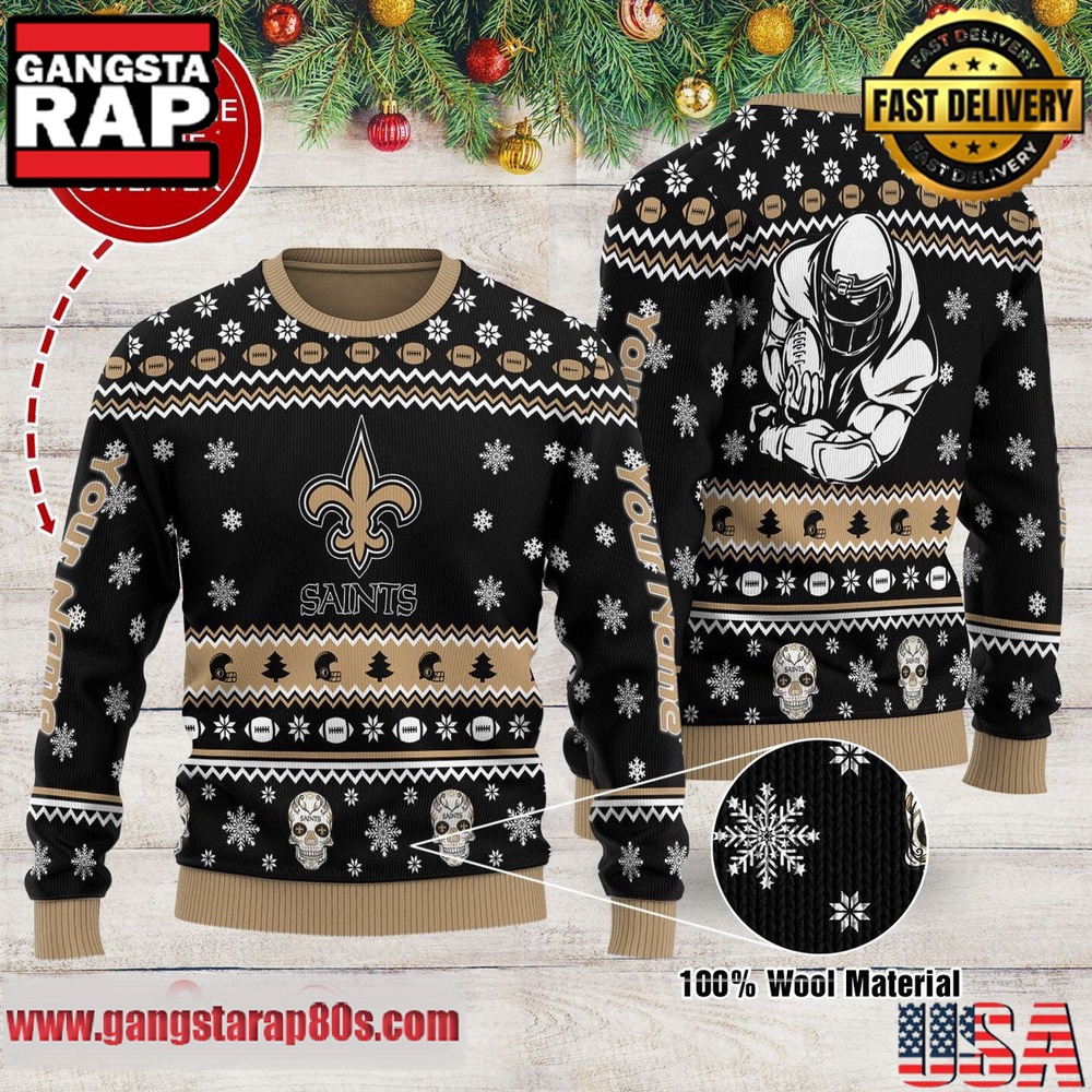 NFL New Orleans Saints New Edition Custom Ugly Christmas Sweater LN