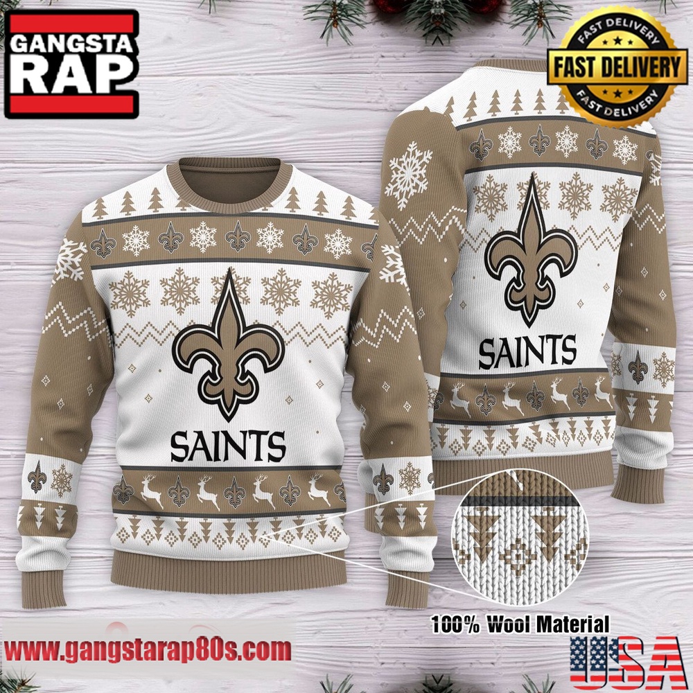 NFL New Orleans Saints Special Edition Custom Ugly Christmas Sweater LN