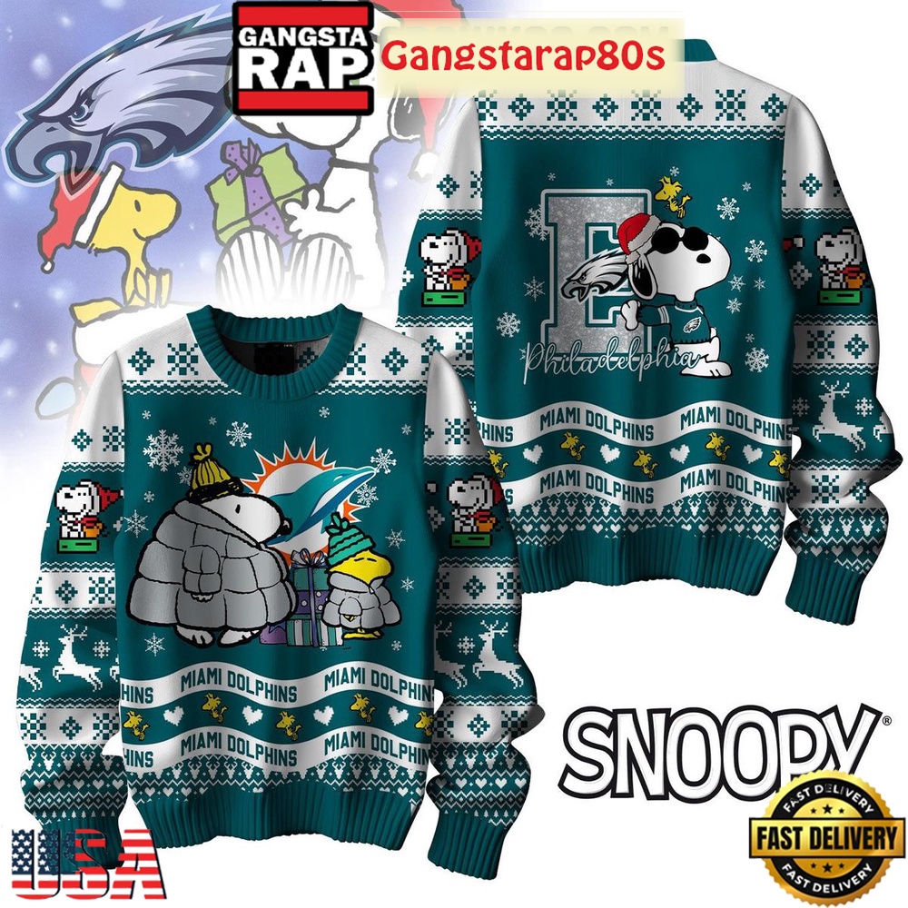 NFL Philadelphia Eagles x Peanuts Snoopy Ugly Christmas Sweater LN