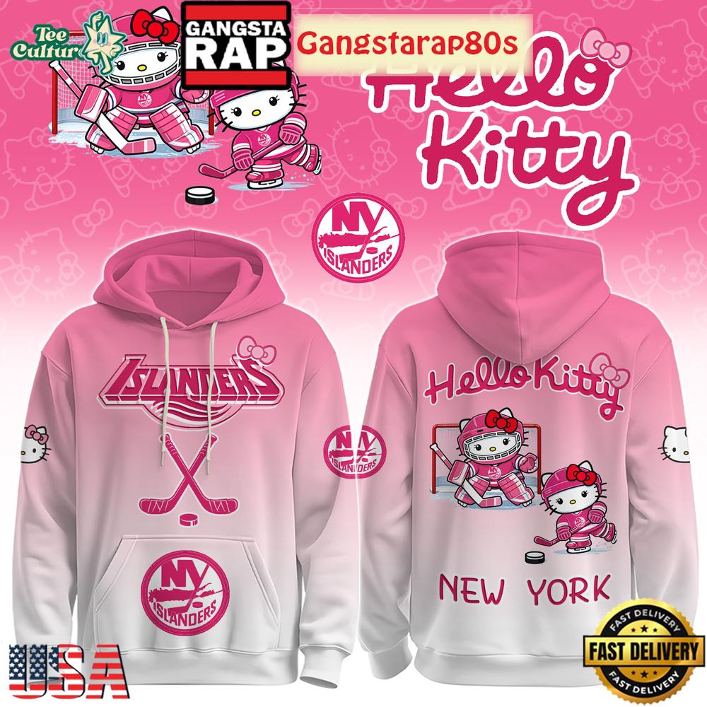 NY Islanders Special Hello Kitty New Design Unisex T-Shirt Hoodie Or Zip-up Hoodie LN Shirt