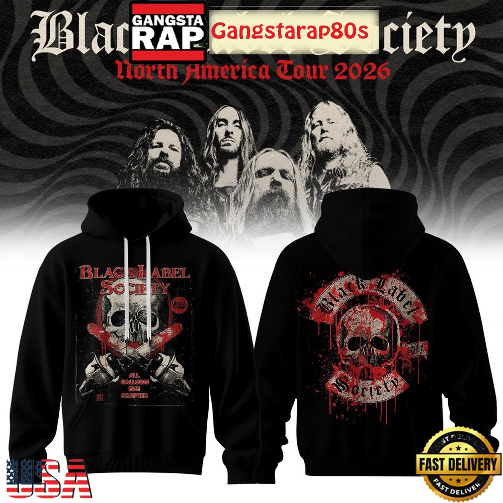 Official Black Label Society North America Tour 2026 Unisex T-Shirt Hoodie Or Zip-up Hoodie LN