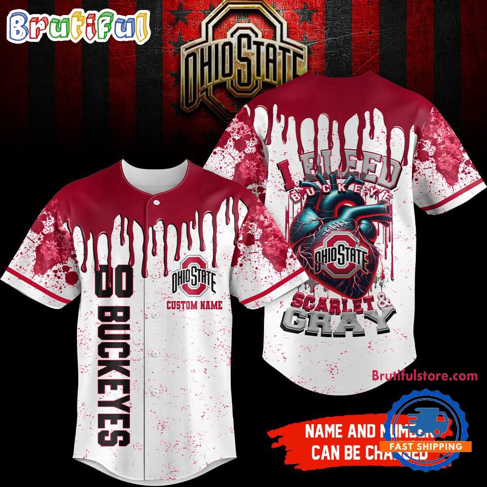 Ohio State Buckeyes NCAA I Bleed HFN Baseball Jersey