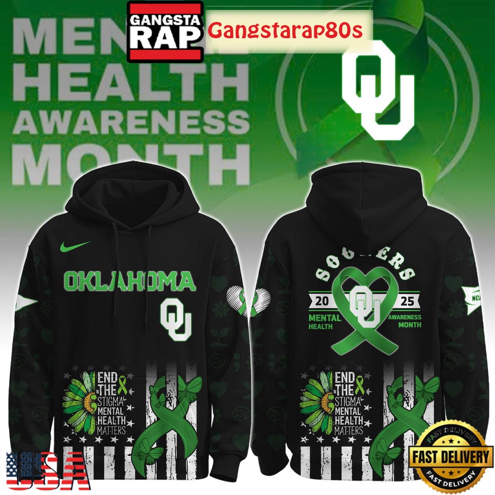 Oklahoma Sooners Mental Health Awareness Special Edition All Over Print T-Shirt Hoodie Or Zip-up Hoodie LN