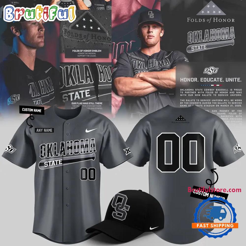 Oklahoma State Cowboys Baseball Salute To Service 2026 Limited Edition Classic HFN Baseball Jersey Shirt