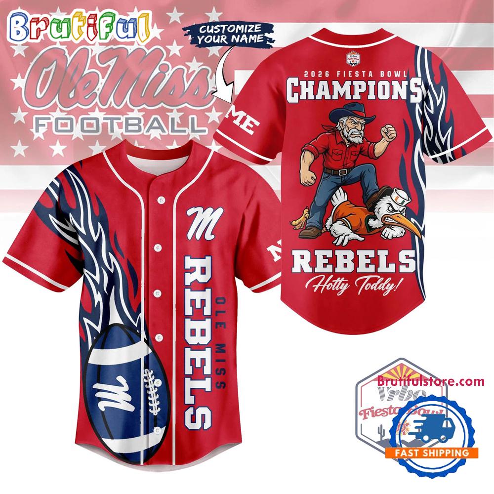 Ole Miss Rebels NCAA 2026 Fiesta Bowl Champions HFN Baseball Jersey Shirt