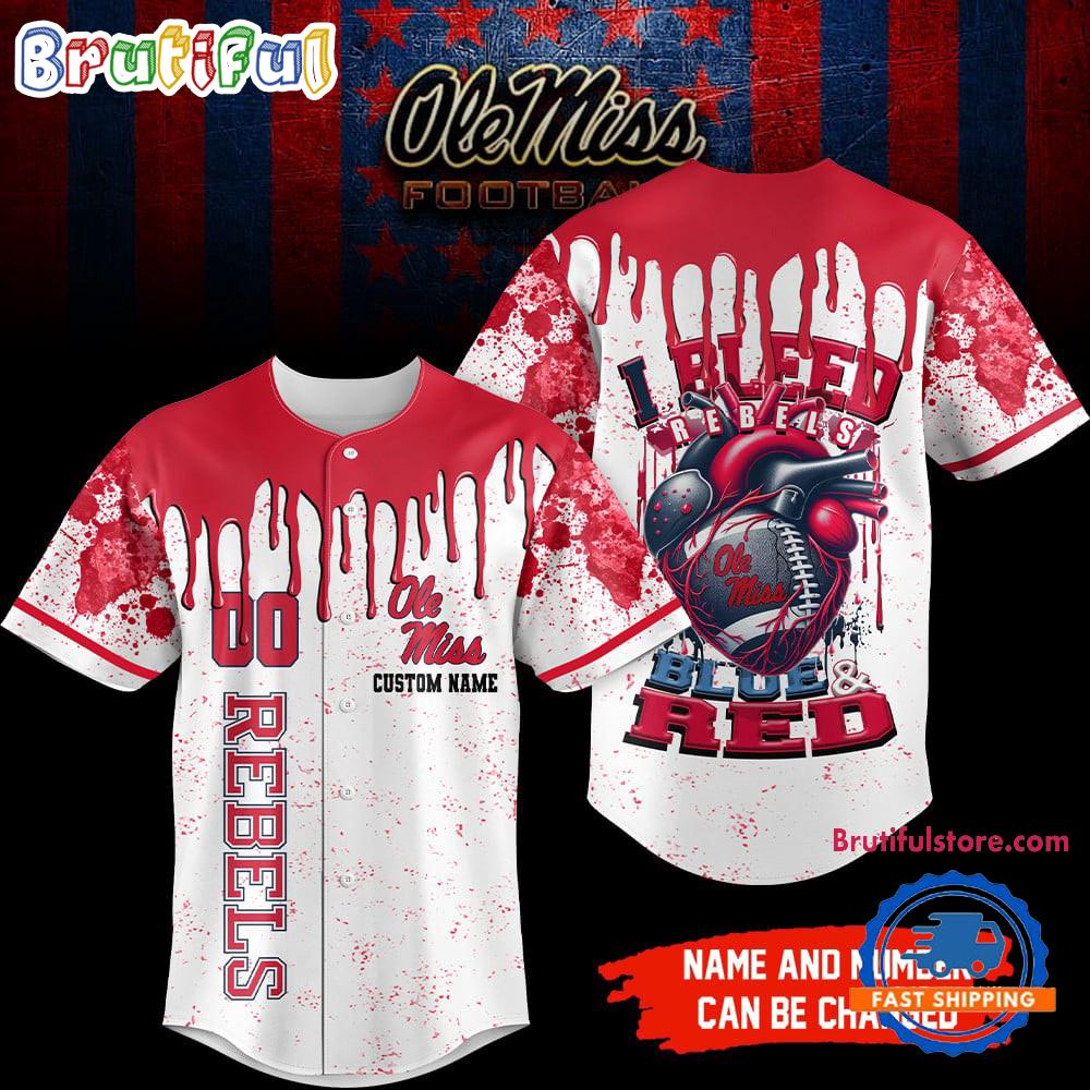 Ole Miss Rebels NCAA I Bleed HFN Baseball Jersey